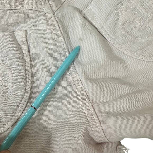 Siwy Pink Denim Cutoff Shorts Size 26 Frayed Hem Heart Pocket Distressed - Picture 6 of 8